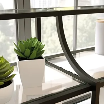 Sauder International Lux Console Table with Glass Shelving