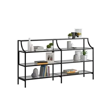 Sauder International Lux Console Table with Glass Shelving
