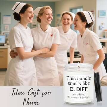 Funny Nurse Candle for Gifts | Nurses Week Scented Relaxation