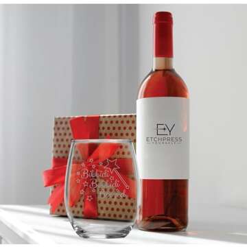 Bibbidi Bobbidi Boozed (15 oz) Stemless Glass Gift for Wine Lover Movie Gifts - Funny Birthday Present for Her, Mom, Women, Fairy Godmother - Cinderella Princess Theme Christmas - Drinking Cup