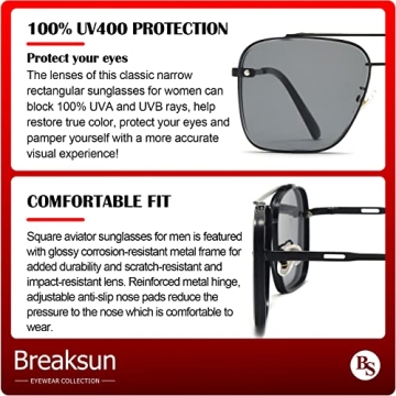 Breaksun Aviator Sunglasses for UV Protection and Style