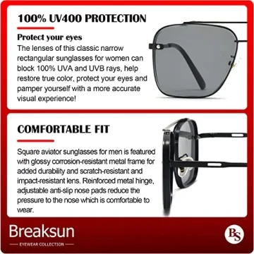 Breaksun Aviator Sunglasses for UV Protection and Style