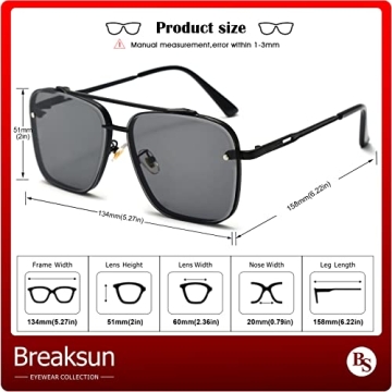 Breaksun Aviator Sunglasses for UV Protection and Style