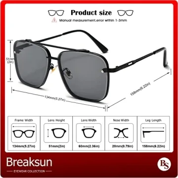Breaksun Aviator Sunglasses for UV Protection and Style