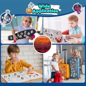 100pcs Space Stickers for Kids - NASA Astronaut Vinyl