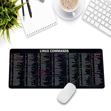 Linux Commands Long Mouse Pad | Linux Cheat Sheet & Computer Mat