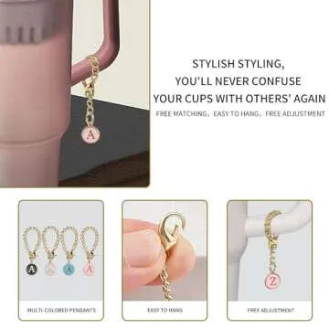 Stylish Letter Charm Accessories for Stanley Cups