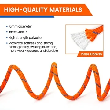 VOXLOVA Rock Climbing Rope High Strength Safety Rope