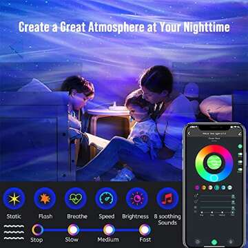 Syslux Star Projector,Galaxy Projector for Bedroom,Night Light Projector with Music Speaker White Noise,Northern Lights Projector Works with Alexa for Kids Adults Gaming Room Home Theater Decorations