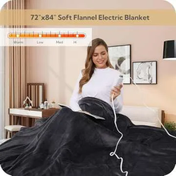 SUNNY HEAT Cozy Electric Blanket 72x84 for Winter Comfort