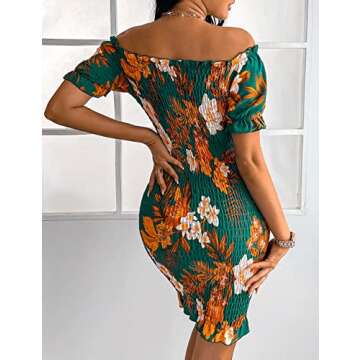 PRETTYGARDEN Women's Off Shoulder Mini Bodycon Dress