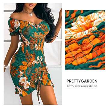 PRETTYGARDEN Women's Off Shoulder Mini Bodycon Dress