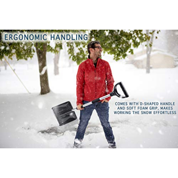 Zento Deals 3-in-1 Snow Shovel and Brush Kit for Winter Cleanup