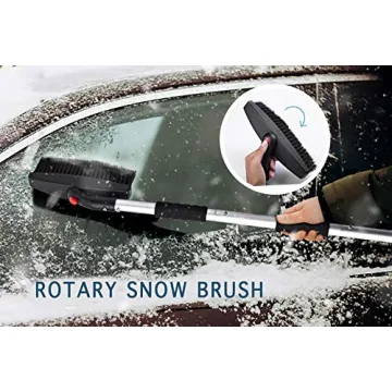 Zento Deals 3-in-1 Snow Shovel and Brush Kit for Winter Cleanup