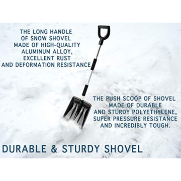 Zento Deals 3-in-1 Snow Shovel and Brush Kit for Winter Cleanup