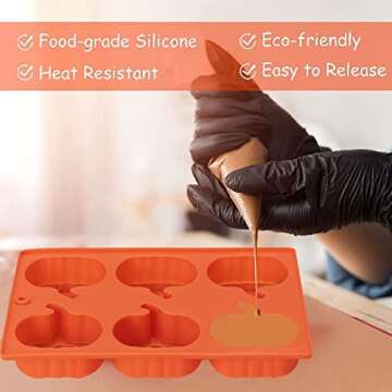 Silicone Pumpkin Molds, 2 Pack Pumpkin Shaped Cake Molds Thanksgiving Oreo Molds Muffin Cupcake Pan Hot Chocolate Bomb Mold for Halloween Thanksgiving Fall Baking and Pumpkin Wax Melts Soap Making