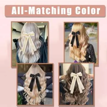 Stylish Large Hair Ribbons Set - 2 Bow Hair Clips