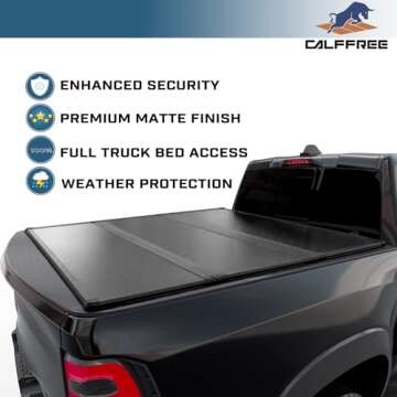 Calffree Hard Tri-Fold Truck Bed Cover Compatible with 2009-2025 Dodge Ram 1500 & 2500 5' 7" Bed Without Ram Box (67.4")