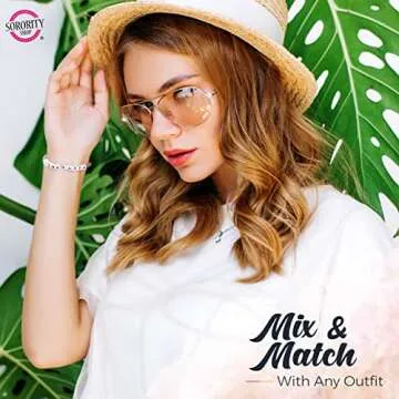 Sorority Shop Alpha Phi Bracelet — Glass Bead Bracelet with AP Name Beads and 18K Gold Accent Beads, Greek Sorority Jewelry for Big Little Sorority Gifts