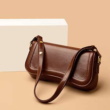 DOREAMALOE Womens Leather Vintage Shoulder Purse Handbag Designer Crossbody Bags Purse Fashion Tote Bag For Women