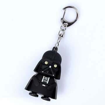 Little Prince Star Wars Darth Vader Keychain with LED Flashlight & Sound Black