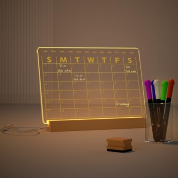 Stylish Clear Dry Erase Board with Light for Home Office