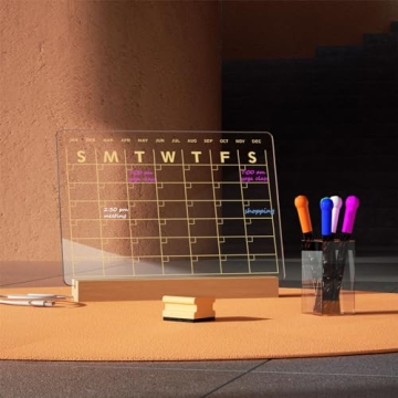 Stylish Clear Dry Erase Board with Light for Home Office