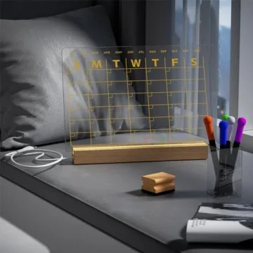 Stylish Clear Dry Erase Board with Light for Home Office