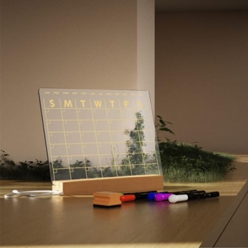 Stylish Clear Dry Erase Board with Light for Home Office