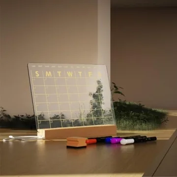Stylish Clear Dry Erase Board with Light for Home Office