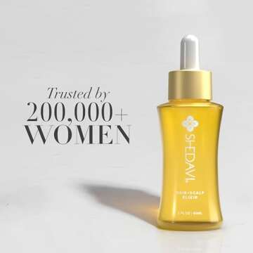 Shedavi Iconic Vegan Hair Serum with Botanicals - Growth Treatment for Women & Men's Dry, Damaged Hair and Scalp with Argan, Coconut, Castor, and Tea Tree Oils