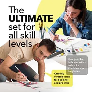 Castle Art Supplies 24 x 12ml Watercolor Paint Set | Value for Adult Artists | Quality, Intense Colors | Just Squeeze the Tube, Mix with Water and Get Creative | In Delightful Presentation Box