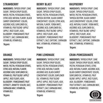 PROBAR - BOLT Organic Energy Chews, Variety Pack, Strawberry, Berry Blast, Orange, Raspberry, Pink Lemonade, Cranberry Pomegranate - Gluten-Free, USDA Certified Organic (12 Count) - Flavors May Vary