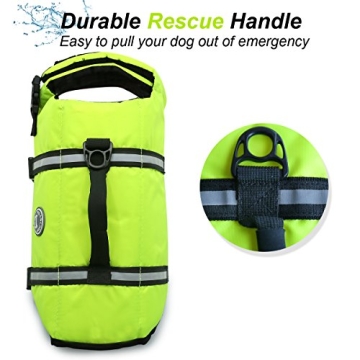 VIVAGLORY Dog Life Jacket with Enhanced Buoyancy and Visibility