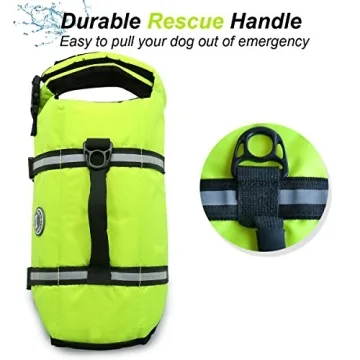 VIVAGLORY Dog Life Jacket with Enhanced Buoyancy and Visibility
