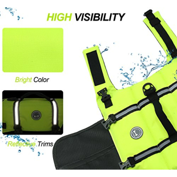 VIVAGLORY Dog Life Jacket with Enhanced Buoyancy and Visibility