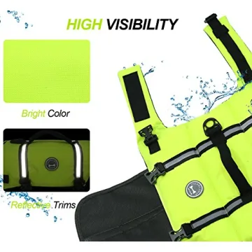 VIVAGLORY Dog Life Jacket with Enhanced Buoyancy and Visibility