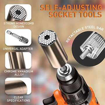 BIIB Gifts for Men, Super Universal Socket Tools Gifts for Men, Birthday Gifts for Men, Universal So...