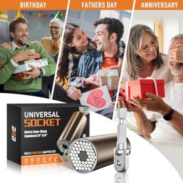 BIIB Gifts for Men, Super Universal Socket Tools Gifts for Men, Birthday Gifts for Men, Universal Socket Mens Gifts for Him, Husband, Grandpa, Cool Stuff Gifts for Boyfriend Tools for Men Cool Gadgets