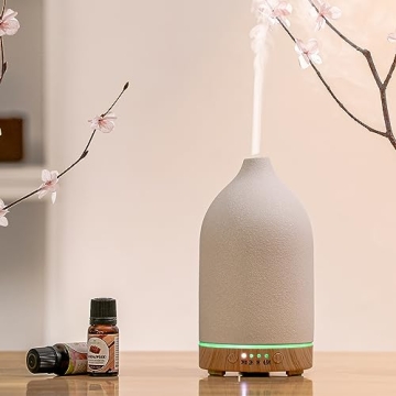 Ceramic Essential Oil Diffuser with 7 Colors and Timer