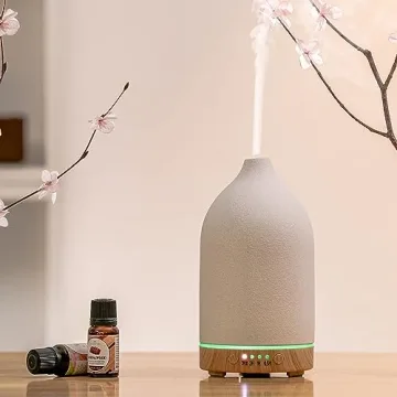 Ceramic Essential Oil Diffuser with 7 Colors and Timer