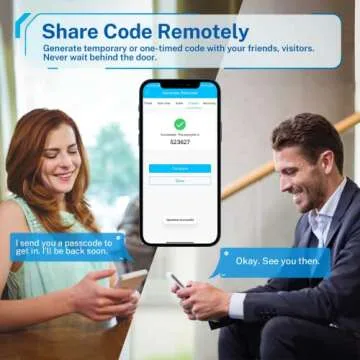 Kucacci Smart Door Lock with Handle: Keyless Entry Door Lock - Fingerprint Keypad Door Lock - Digital Door Lock - WiFi Smart Lock for Front Door - IP66 Weatherproof - Easy Installation(Black)