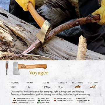 1844 Helko Werk Germany Classic Voyager Hatchet - Camp Hatchet for Scouting, Camping, and Backpackin...