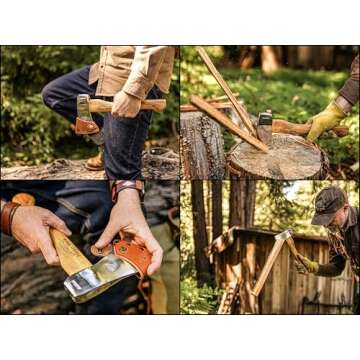 1844 Helko Werk Germany Classic Voyager Hatchet - Camp Hatchet for Scouting, Camping, and Backpacking, Small Camping Hatchet with Hammer Head poll - Head 1 lb, Handle 13 in. (Voyager) #10107