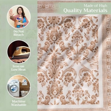 Maison d' Hermine Napkin 100% Cotton 20 Inch x 20 Inch Set of 4 Dinner Napkins, Decorative Washable Cloth Napkin for Gifts, Dining, Buffet Parties & Camping, Allure -Thanksgiving/Christmas