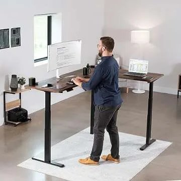VIVO Adjustable L-Shaped Desk Frame for Ergonomic Work