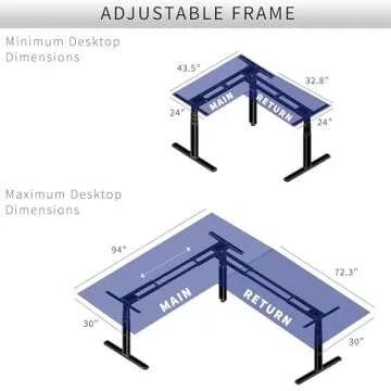 VIVO Adjustable L-Shaped Desk Frame for Ergonomic Work