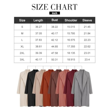 ZOLUCKY Womens Cardigans Open Front Chunky Knit Coatigan 2024 Fall Long Sleeve Lapel Casual Oversized Solid Classy Wool Sweater Jacket Winter Coat Khaki M