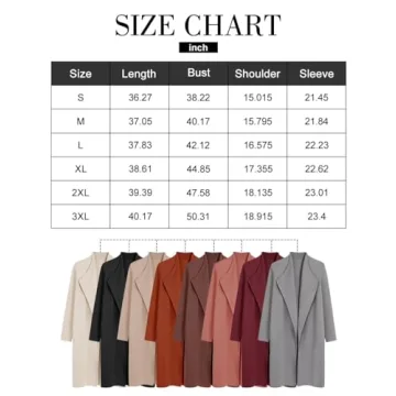 ZOLUCKY Womens Cardigans Open Front Chunky Knit Coatigan 2024 Fall Long Sleeve Lapel Casual Oversized Solid Classy Wool Sweater Jacket Winter Coat Khaki M