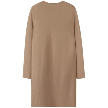 ZOLUCKY Womens Cardigans Open Front Chunky Knit Coatigan 2024 Fall Long Sleeve Lapel Casual Oversized Solid Classy Wool Sweater Jacket Winter Coat Khaki M